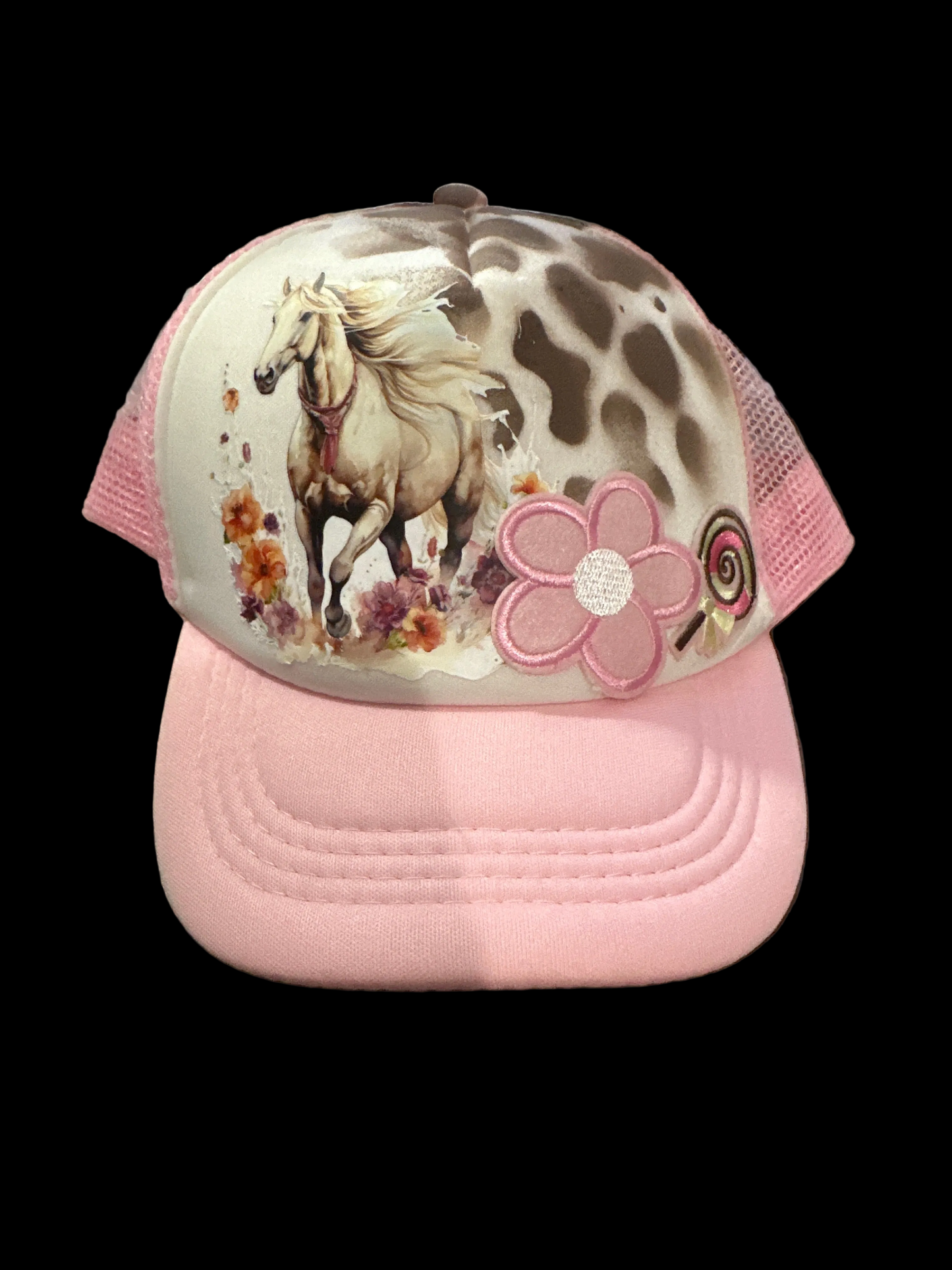 Down on the farm T-shirt and trucker hat.